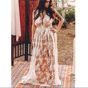 NWT Nude Dress with White Inlays size M